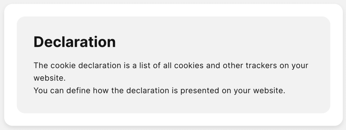 Cookiebot declaration