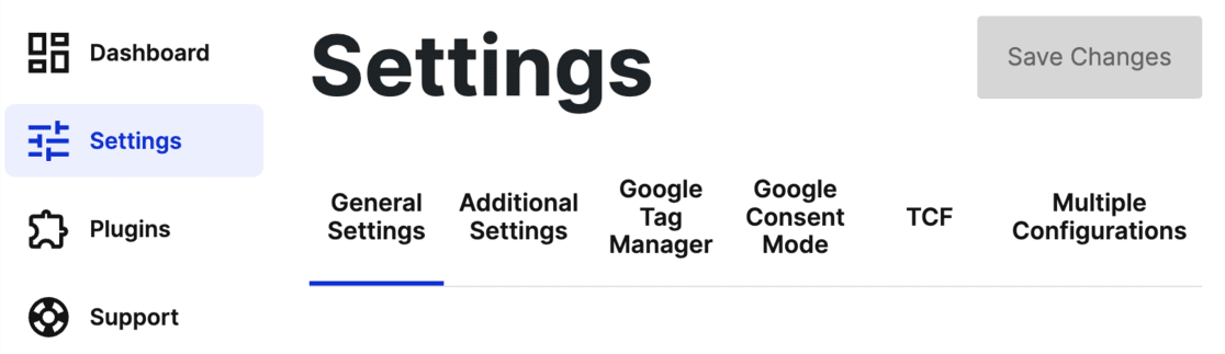 Cookiebot settings