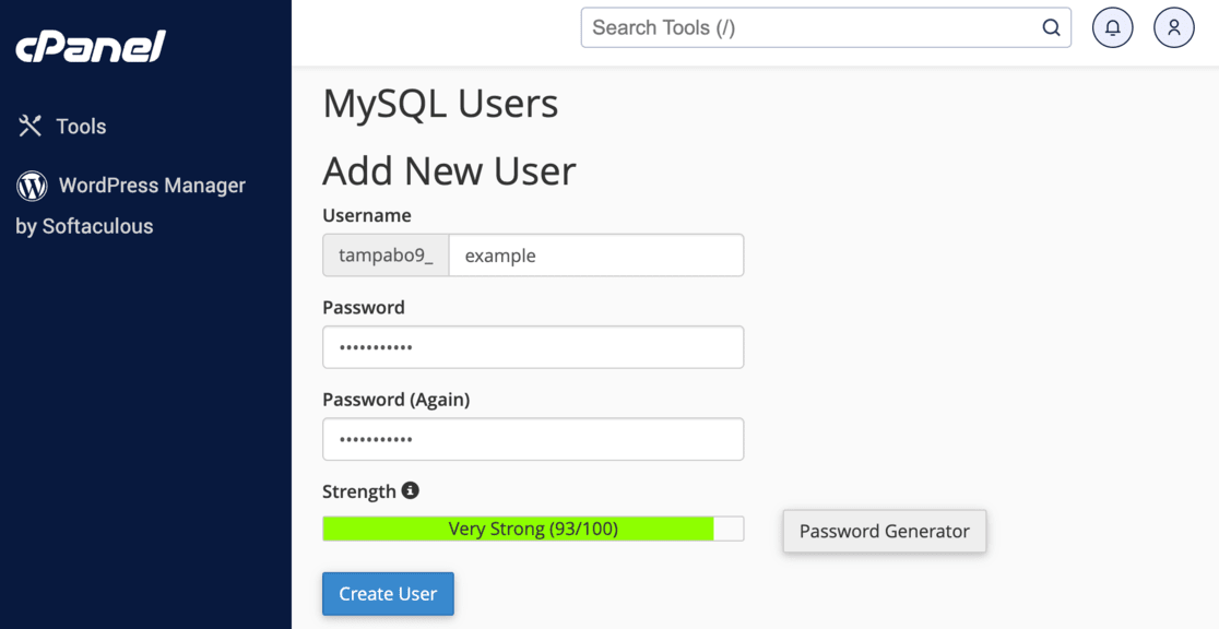 MySQL users Bluehost