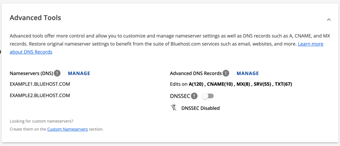update DNS Bluehost