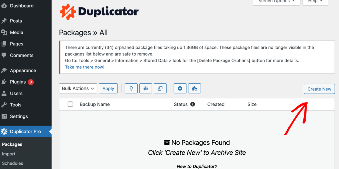 Duplicator migrate WordPress site