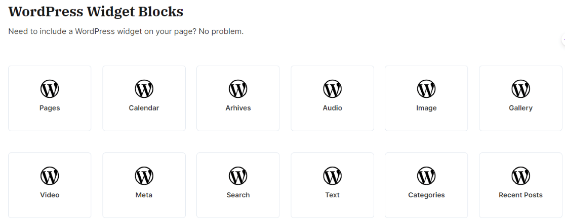 WordPress widgets - add in pages with SeedProd