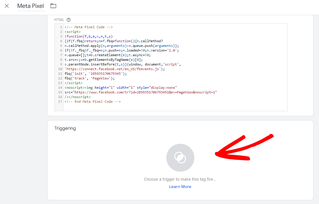 Facebook Pixel trigger in Google Tag Manager