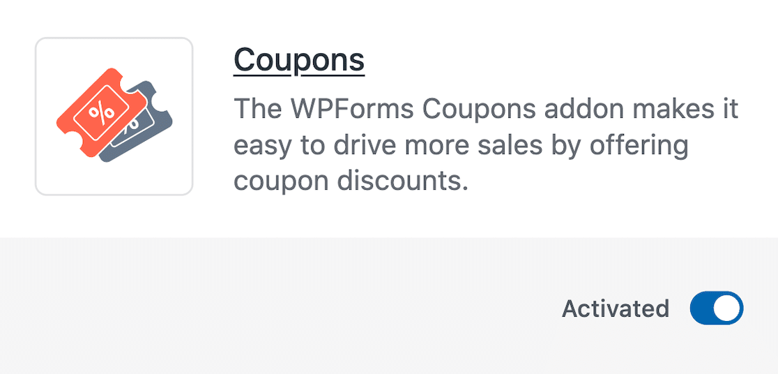 WPForms Coupons addon