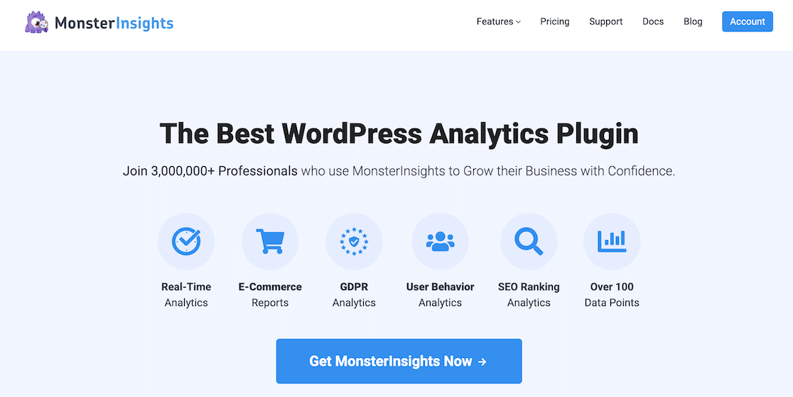 MonsterInsights Google Analytics plugin for WordPress