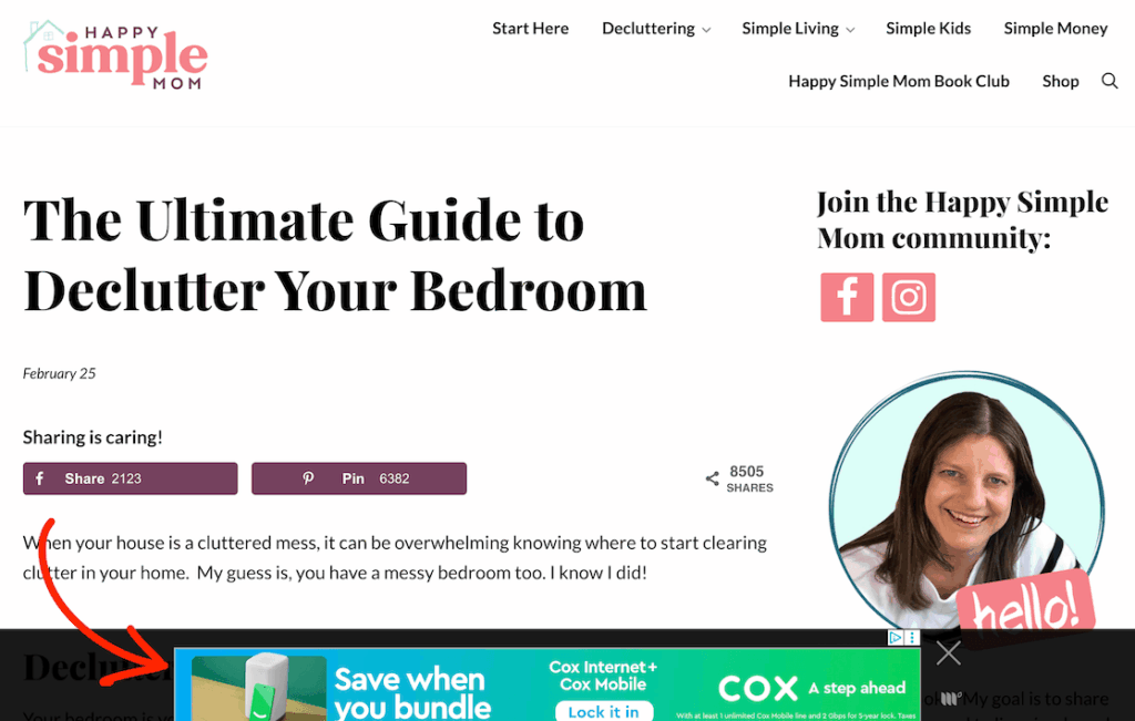 How to blog post with ads in the footer