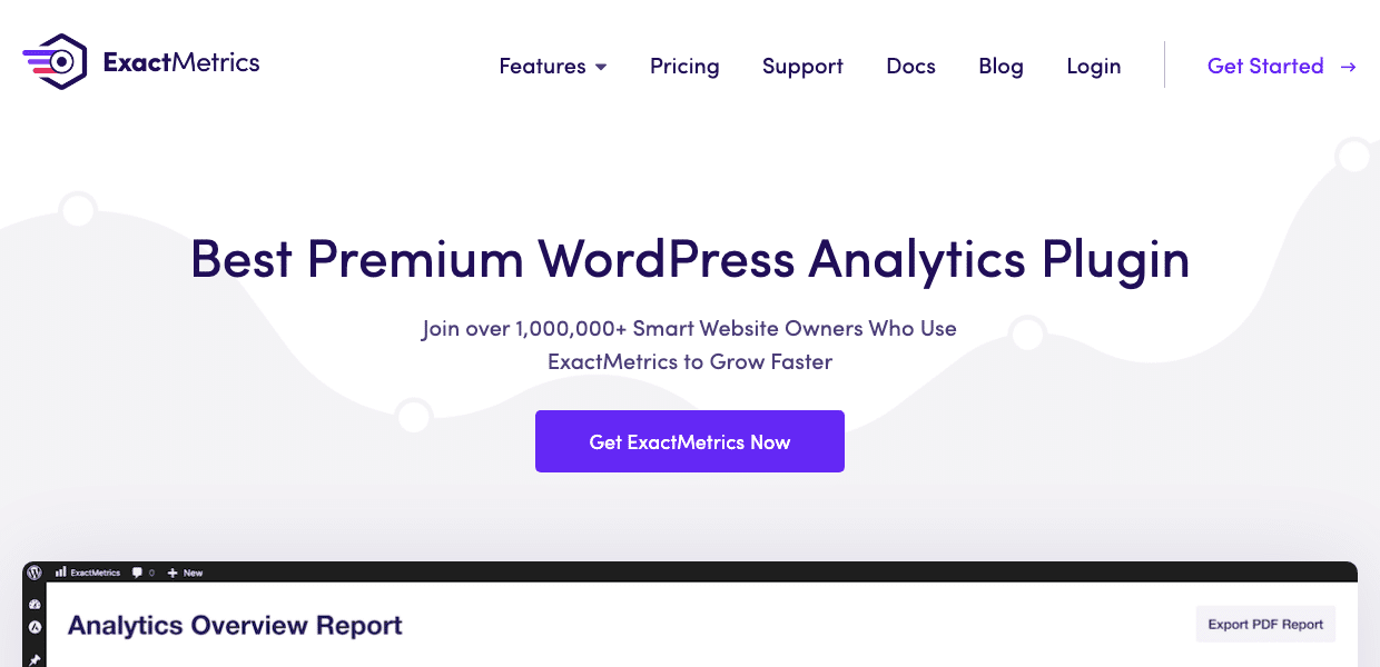 ExactMetrics Google Analytics plugin for WordPress