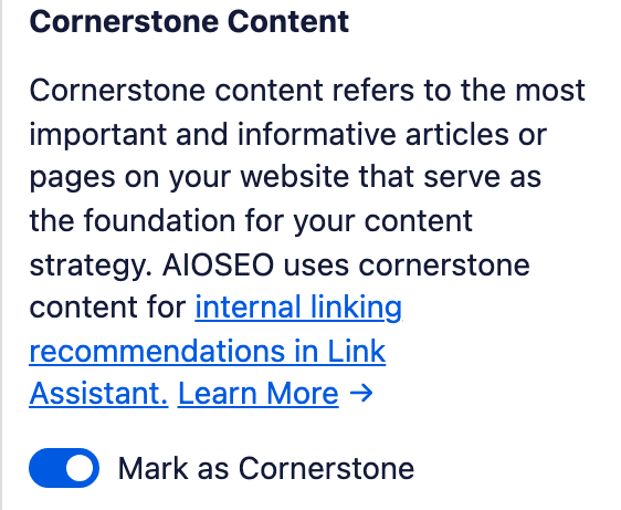 Mark Content as Cornerstone Content with AIOSEO