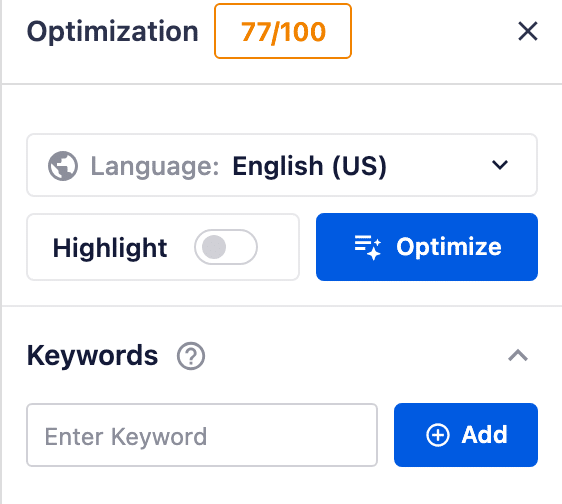 AIOSEO Optimization panel