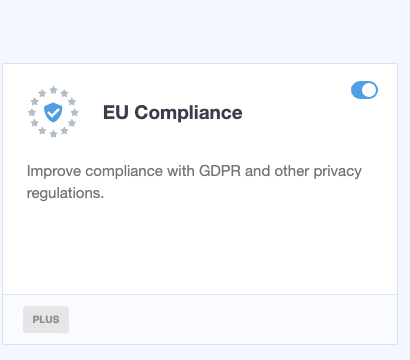 Enabling the EU Compliance addon by toggling it on from the MonsterInsights Addons page