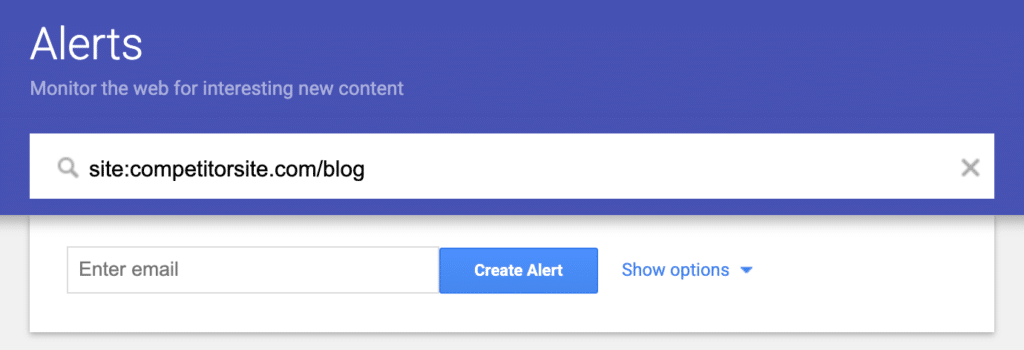Creating a Google Alert for a competitor blog address